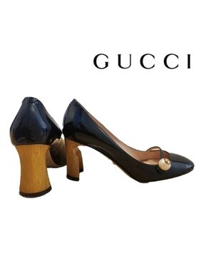 36.5 Gucci Vernice Pearl Arielle Mary Jane Pumps